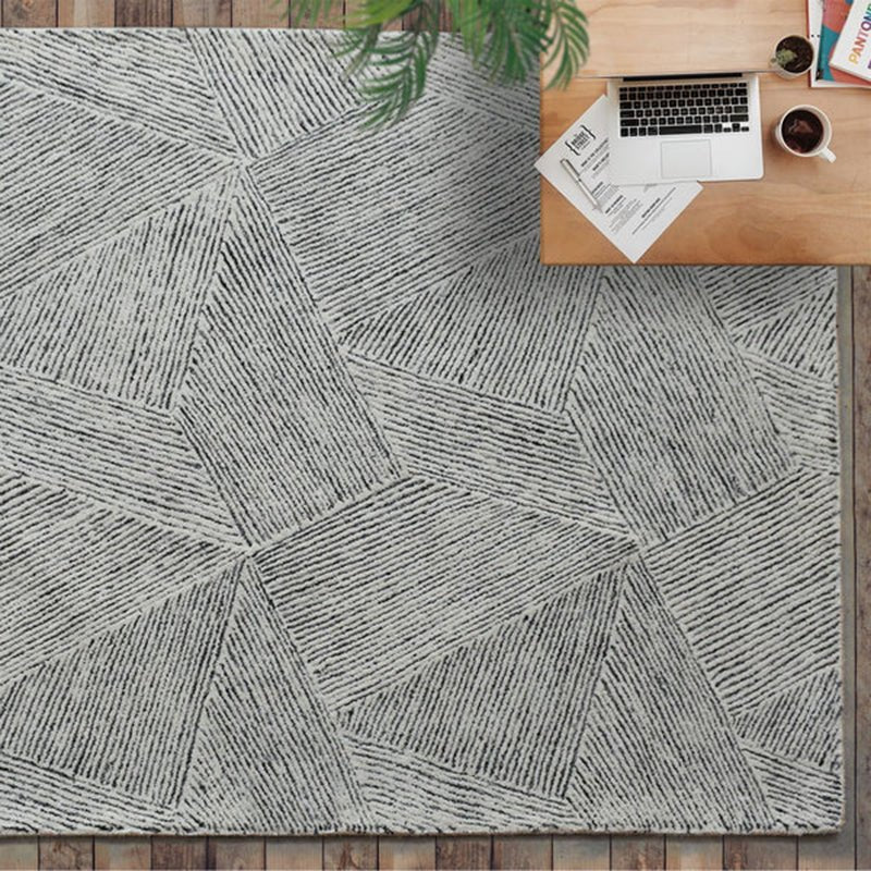 modern grey wool rug Image secondaire du produit