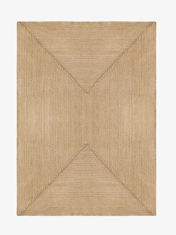 Rectangular woven jute rug