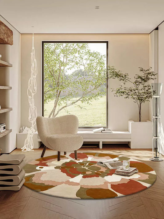 Flower High End Round Rug