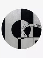 Momen black and white geometric rug - Houseoon