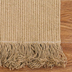 Natural hand braided tassels jute rug