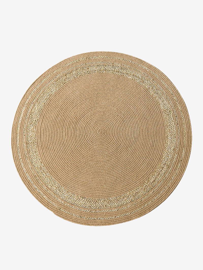 Natural Hand-Braided Round Jute Rug - Houseoon