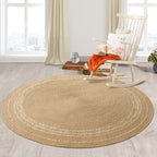 Natural Hand-Braided Round Jute Rug - Houseoon