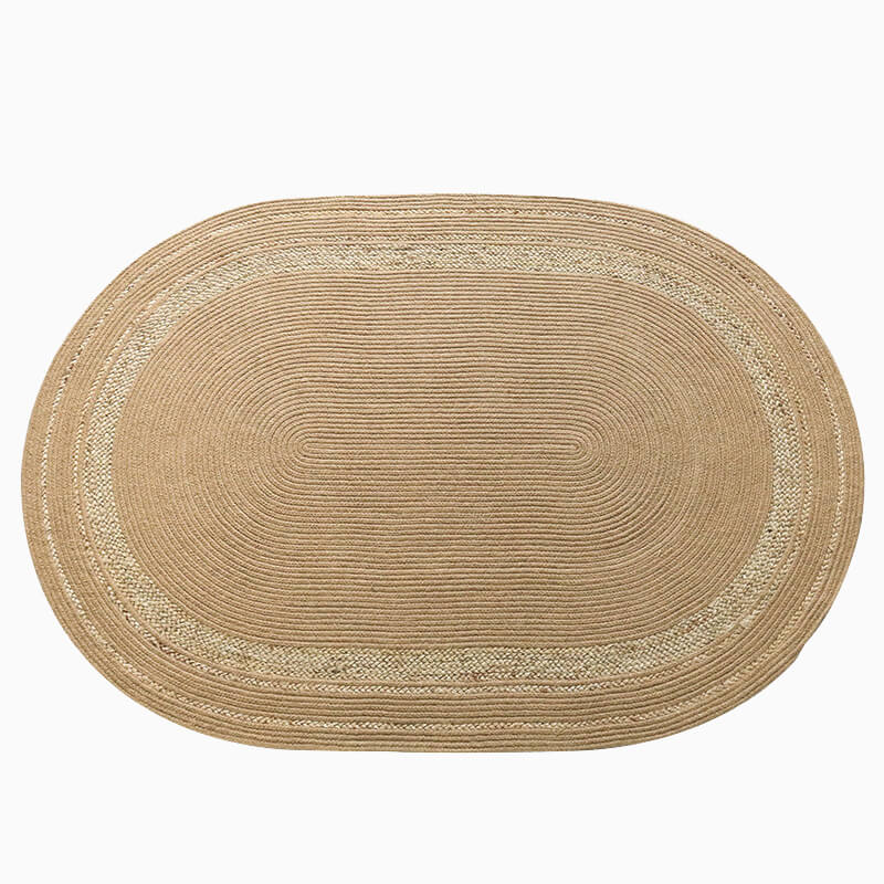 Natural Hand-Braided Round Jute Rug - Houseoon