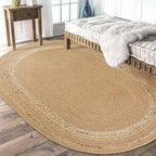 Natural Hand-Braided Round Jute Rug - Houseoon