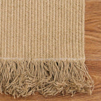 Natural hand braided tassels jute rug - Houseoon