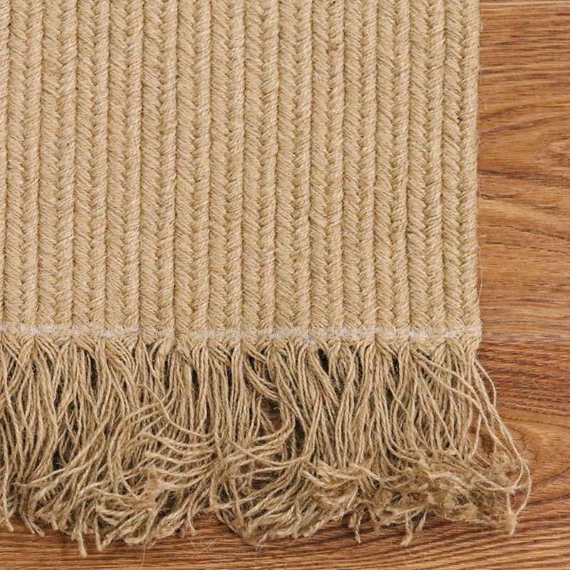 Natural hand braided tassels jute rug - Houseoon