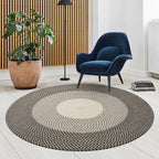 Round mixed color wool carpet Rug