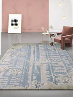Noison Blue Textured Area Rug - Houseoon