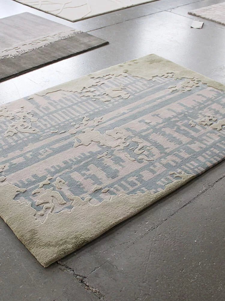 Noison Blue Textured Area Rug - Houseoon