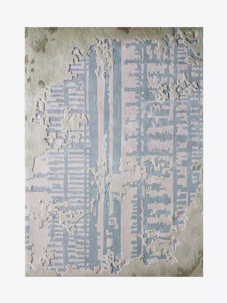 Noison Blue Textured Area Rug - Houseoon Image principale du produit