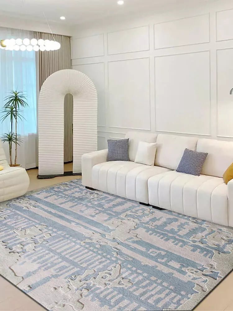 Noison Blue Textured Area Rug - Houseoon