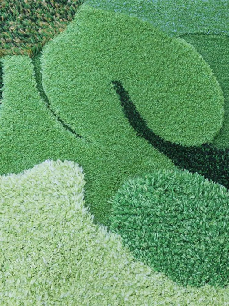 Oasis irregular Shaped Green Rug - Houseoon