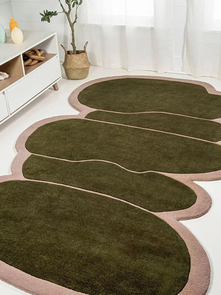 Olive odd shaped rugs - Houseoon