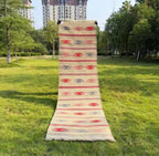Persian Handwoven Wool Runner Rug | Hallway & Bedside Kilim Runner, Imported from Iran - Houseoon