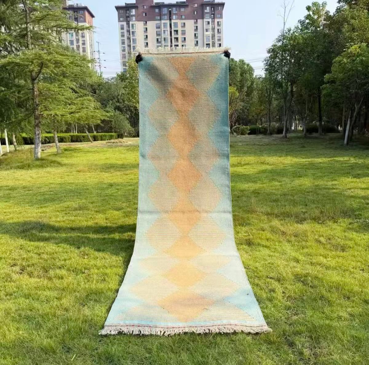 Persian Handwoven Wool Runner Rug | Hallway & Bedside Kilim Runner, Imported from Iran - Houseoon