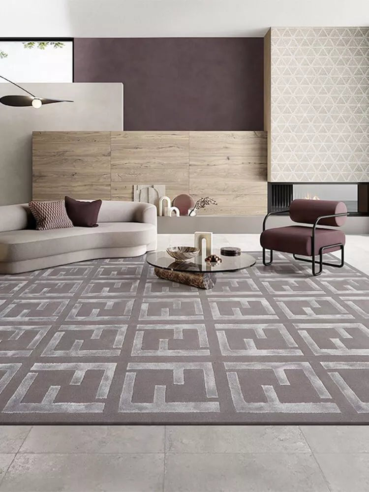 Petra grey geometric rug - Houseoon