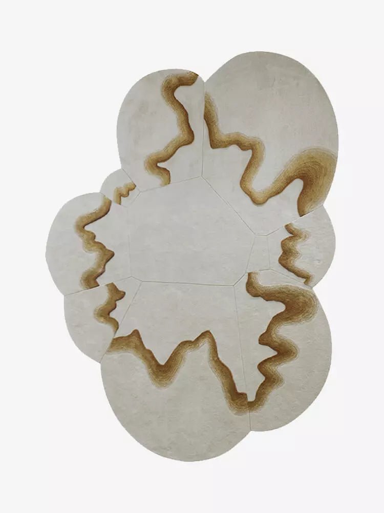 Phyllis Ivory Gold Handmade Luxury Rug - Houseoon