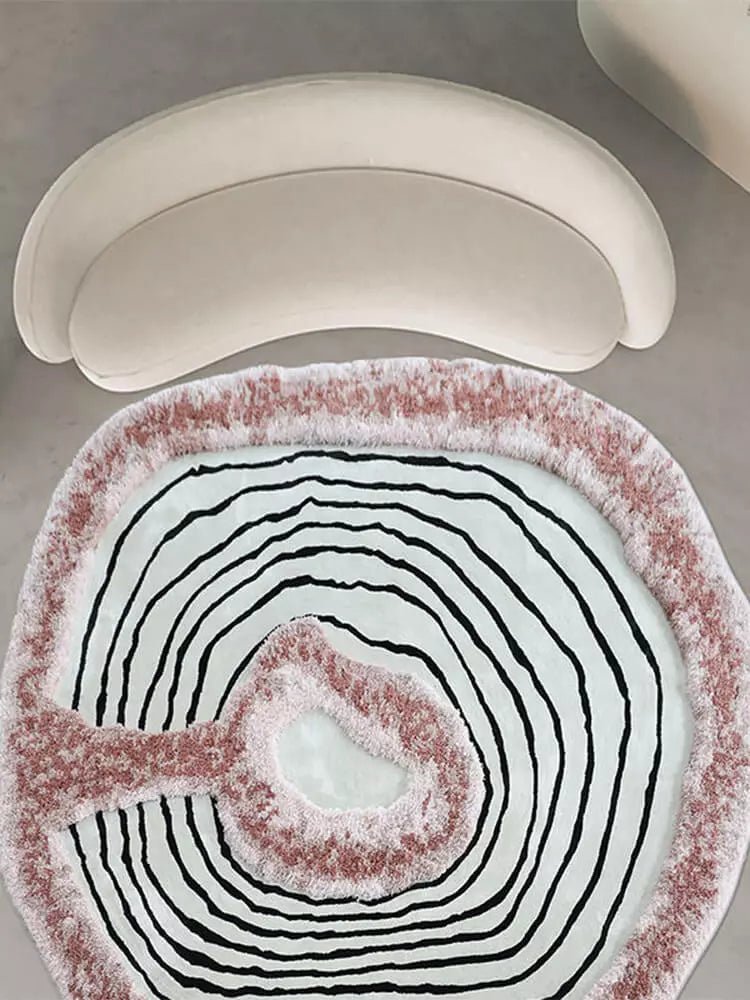 Pinkon Irregular Round Rugs - Houseoon