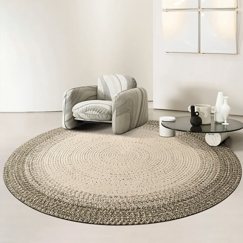 Polypropylene round Braided Area Rugs - Houseoon