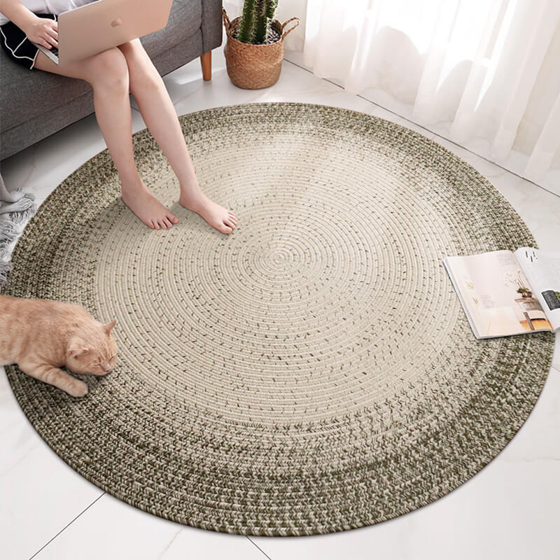 Polypropylene round Braided Area Rugs - Houseoon