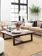 Rectangular woven jute rug - Houseoon