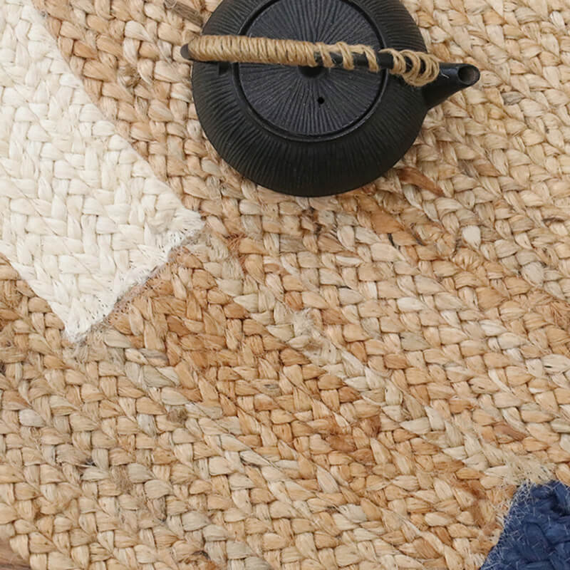 Round area jute rug - Houseoon