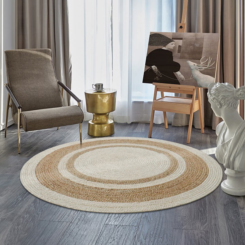 Round area jute rug - Houseoon
