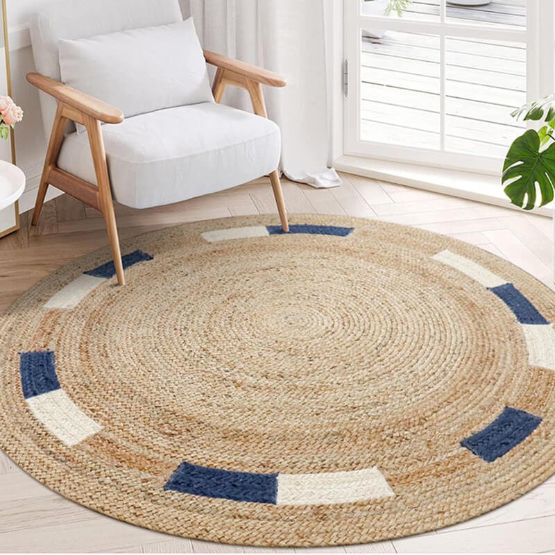 Round area jute rug - Houseoon