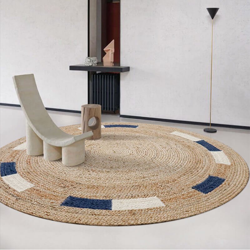 Round area jute rug - Houseoon