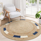 Round area jute rug - Houseoon