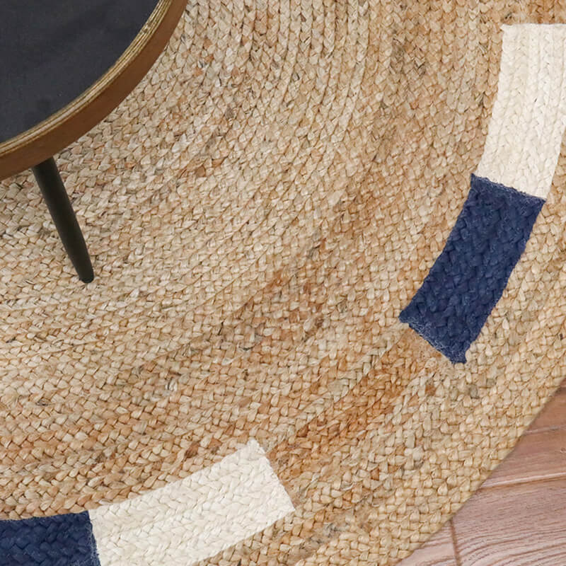 Round area jute rug - Houseoon
