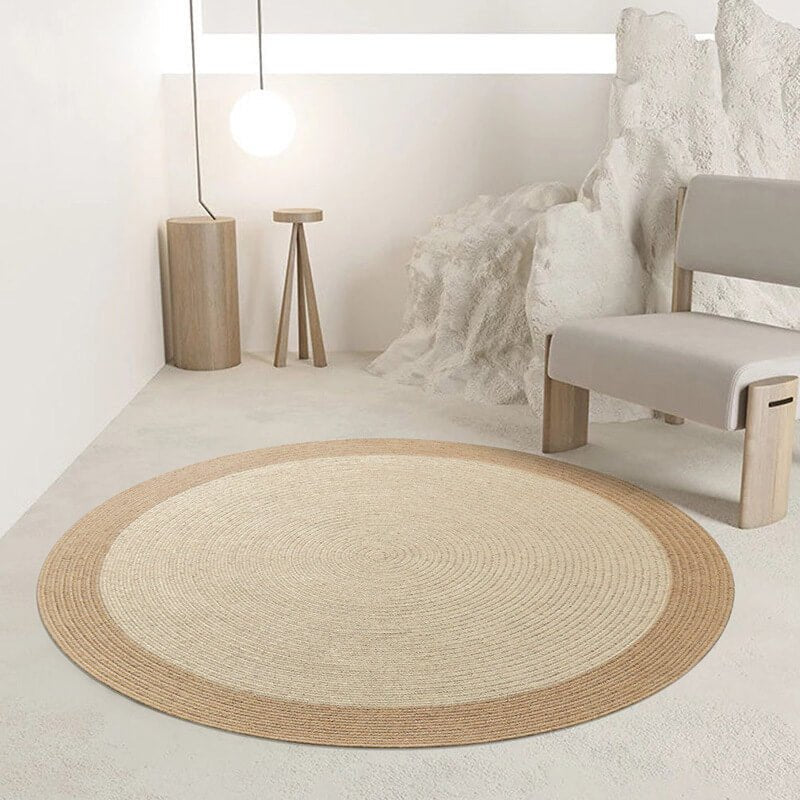 Round Braided Jute Rug - Houseoon