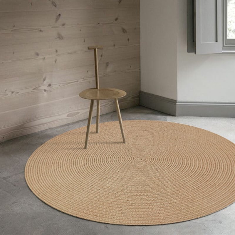 Round Braided Jute Rug - Houseoon