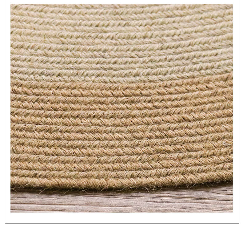 Round Braided Jute Rug - Houseoon