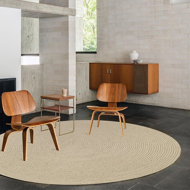 Round Braided Jute Rug - Houseoon