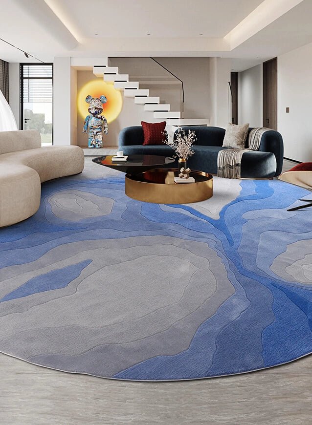 Round Hand Tufted Wool Rug - Houseoon