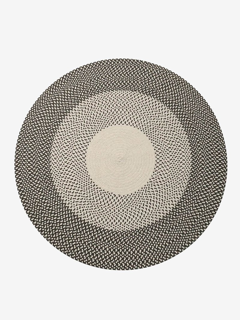 Round mixed color wool carpet Rug - Houseoon