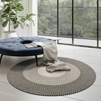 Round mixed color wool carpet Rug - Houseoon