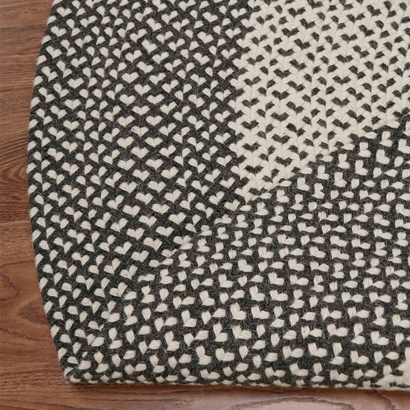 Round mixed color wool carpet Rug - Houseoon