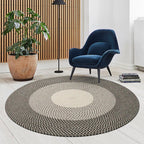 Round mixed color wool carpet Rug - Houseoon