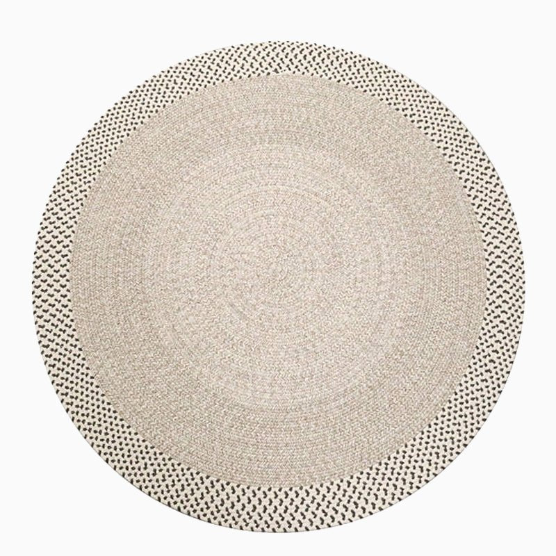 Round mixed color wool carpet Rug - Houseoon