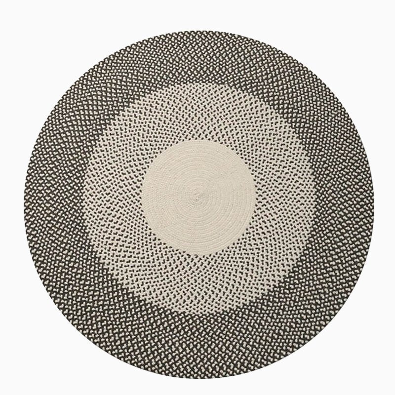 Round mixed color wool carpet Rug - Houseoon