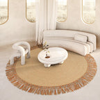 Round Tassels Jute Rug - Houseoon