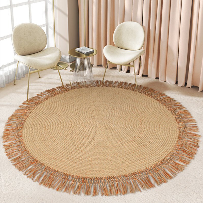 Round Tassels Jute Rug - Houseoon