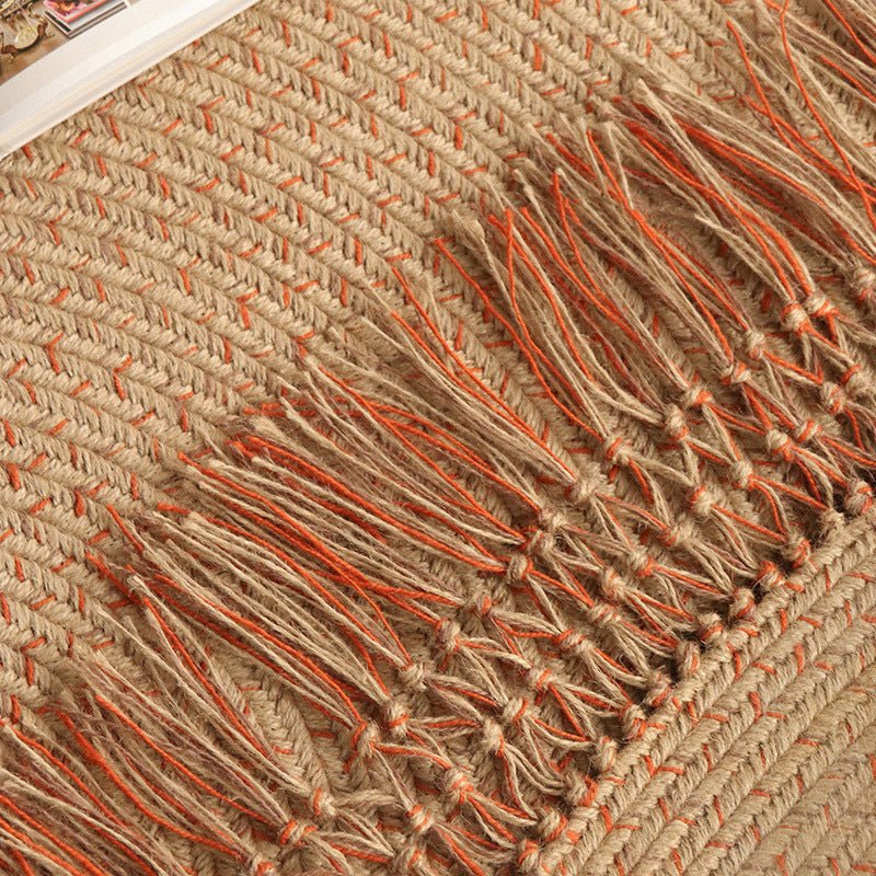 Round Tassels Jute Rug - Houseoon