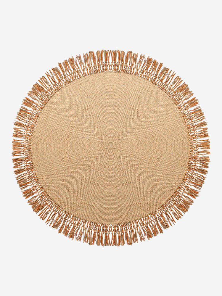 Round Tassels Jute Rug - Houseoon