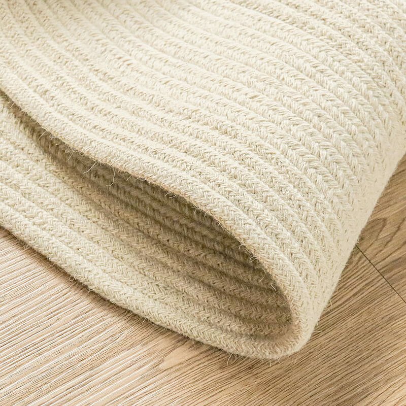 Round Wool Area Braided Rugs - Houseoon