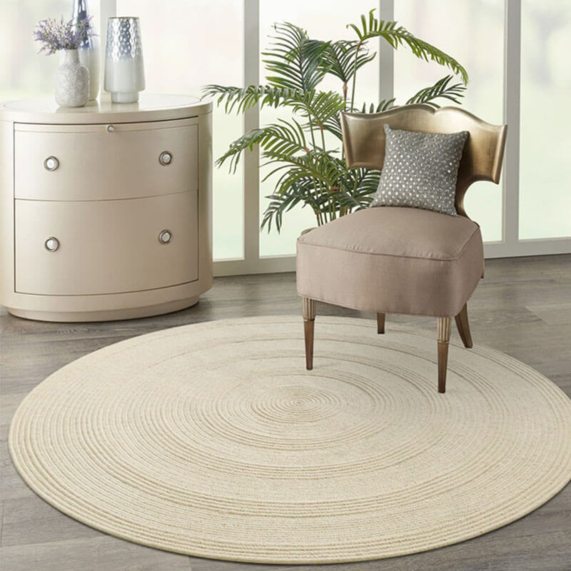 Round Wool Area Braided Rugs - Houseoon