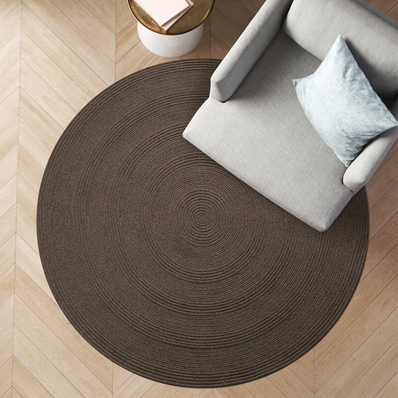 Round Wool Area Braided Rugs - Houseoon